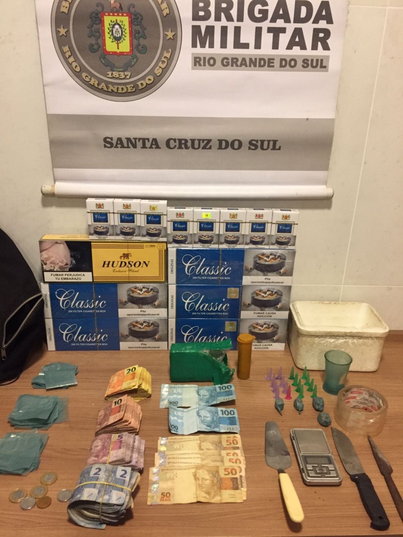 BM de Santa Cruz do Sul realiza prisão por tráfico de drogas