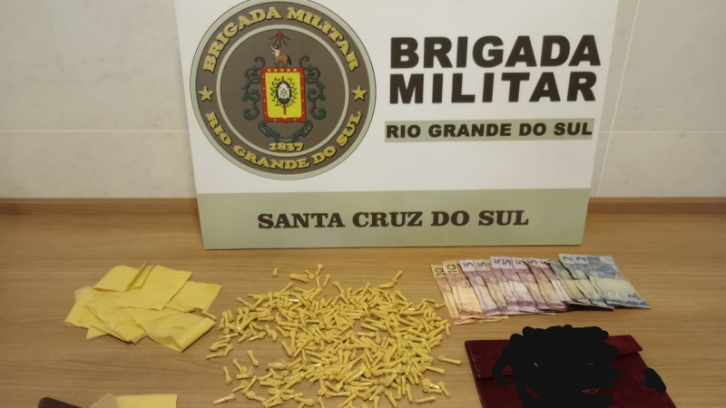 BM de Santa Cruz do Sul realiza prisão por trafico de drogas