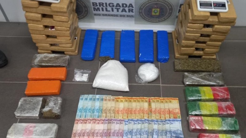 Brigada Militar apreende 43 quilos de drogas e prende dupla em Eldorado do Sul